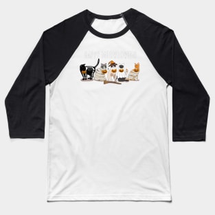 Happy Meowloween Cats Baseball T-Shirt